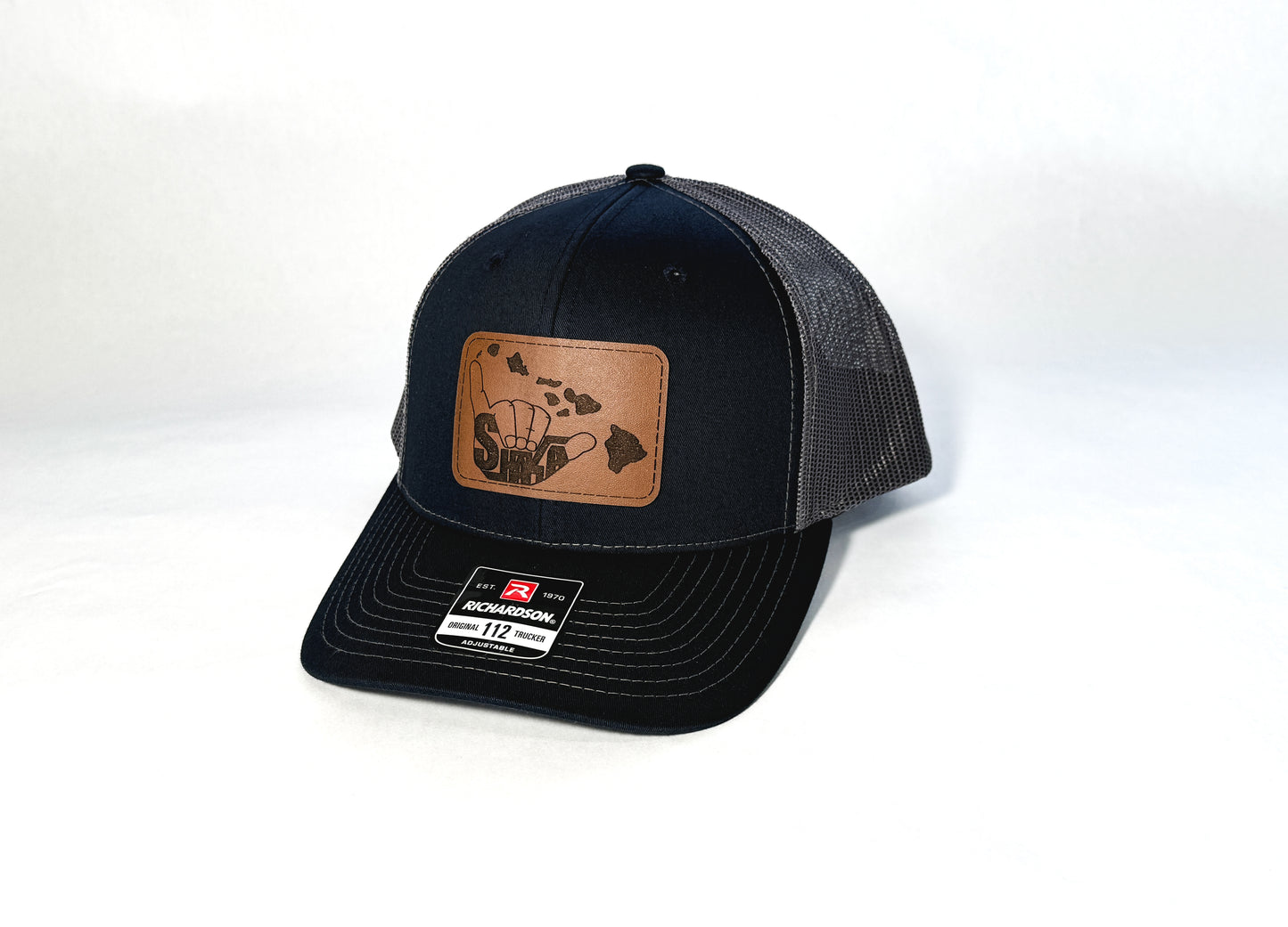 ISLAND SHAKA LEATHER PATCH TRUCKER